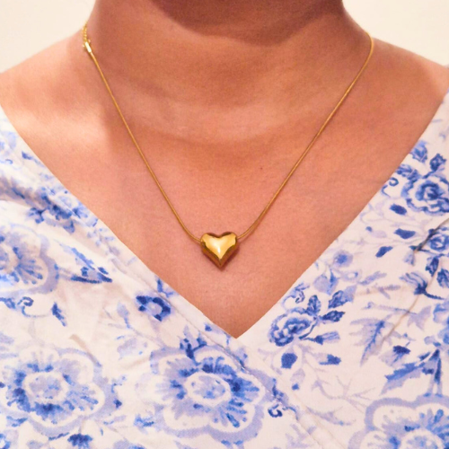 Golden Heart Pendant Necklace — Timeless Romance