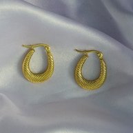 Golden Mirage Textured Hoop Earrings