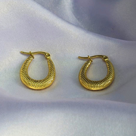 Golden Mirage Textured Hoop Earrings