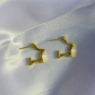 Starlit Glow Geometric Gold Earrings