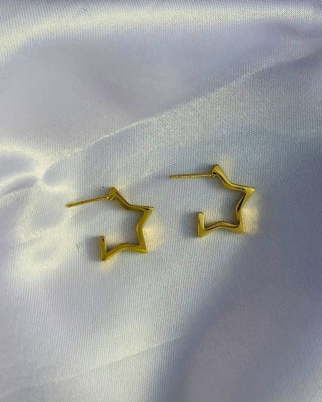 Starlit Glow Geometric Gold Earrings