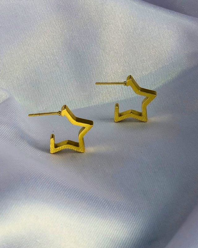 Starlit Glow Geometric Gold Earrings