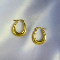 Glow Teardrop Sculpted Hoop Earrings — Luxe Golden Finish