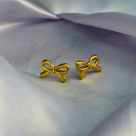 Golden Bow Knot Stud Earrings — Playful Elegance