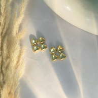 Mint Clover Heart Studs – Fresh Charm, Everyday Grace