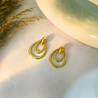 Golden Orbit Hoop Earrings – Bold, Modern Elegance